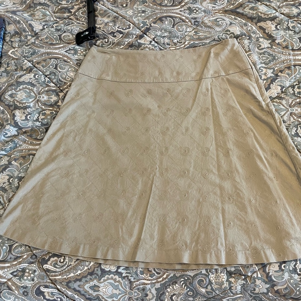 The Limited khaki A-line Pleated Knee-length Skirt for Casual Work